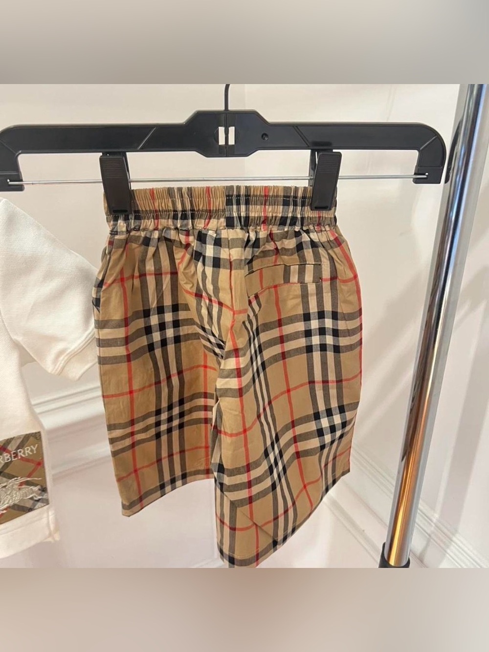 Authentic Burberry Check Label Cotton Polo Shirt & Check Cotton Shorts Boys 4Y - Picture 6 of 6